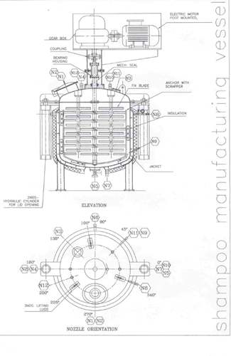 shampoo mixing vessel